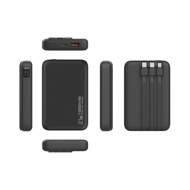 New Product 2025 20000mAh10000mAh5000mAh Power Bank 22.5W Super Fast Charging Powerbnak with Elastic Cable