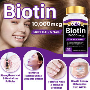 Cápsulas Blandas de Biotina de Alta Potencia DUOZI 10,000mcg para Fortalecer la Piel, el Cabello y las Uñas, Favorecer el Crecimiento y Apoyar el Metabolismo Energético, 100 Cápsulas Blandas - Product Image 2