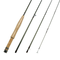 Canne à pêche à la mouche Premium 6'6'' 2wt en carbone nano IM12, 4 brins, ultralégère, pour la pêche en ruisseau, avec poignée en liège de qualité supérieure, pour la truite de petite rivière