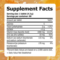Comprimés effervescents OEM ODM, vitamine C plus zinc, soutien immunitaire, antioxydant, haute puissance, saveur orange, compléments naturels pour adultes