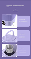 Mini machine à laver domestique automatique portable avec sèche-linge petit boîtier en plastique pliable Source d'alimentation électrique USB