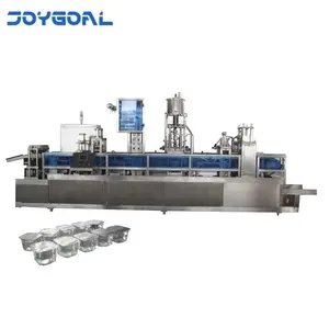 Automatic plastic liquid cup thermoforming fill and seal machine horizontal