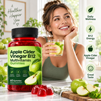 Gummies multivitaminées au vinaigre de cidre de pomme B12, marque privée OEM ODM, complément énergétique quotidien pour le bien-être, 60 unités