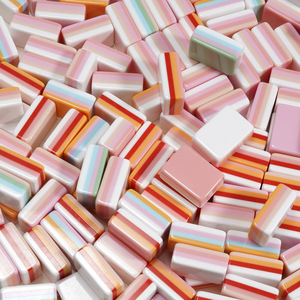 Jeu de Mahjong américain Jelly Color - 160 tuiles en acrylique translucides rose pastel, bleu et violet pour soirée de jeu - Product Image 6