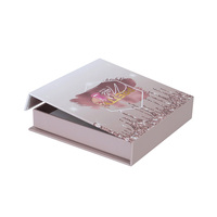 Boîte à ongles magnétique à couvercle rabattable avec paillettes roses, logo personnalisé, emballage cadeau haut de gamme