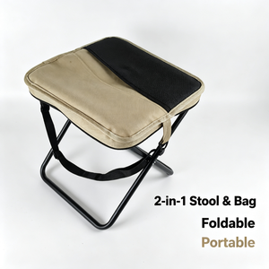 Taburete Plegable Portátil <span class=keywords><strong>para</strong></span> Camping, Silla Compacta <span class=keywords><strong>para</strong></span> Exteriores con Bolsa de Almacenamiento con Cremallera, Bolsillo de Malla, <span class=keywords><strong>para</strong></span> Pesca, Senderismo, Picnic, Hierro, Moderno - Product Image 1