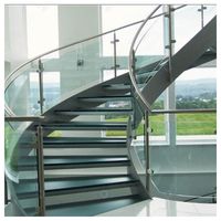 Escalier intérieur courbé sur mesure, structure en acier durable, marches en bois, escalier circulaire moderne pour villa duplex, hôtel, usage professionnel