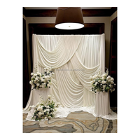 Hochzeitsbühnen-Hintergrunddekoration Stretch-Spandex-Vorhangstoff Drapierung Volant Transparente Vorhänge Milchseide Hochzeitsdrapierung