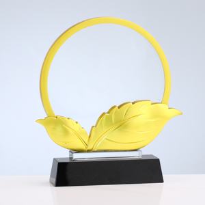 La classica targa di vetro in foglia <span class=keywords><strong>d</strong></span>'oro di vendita calda assegna un trofeo personalizzato per l'eccezionale campione del premio per l'incontro annuale del personale dell'azienda - Product Image 2