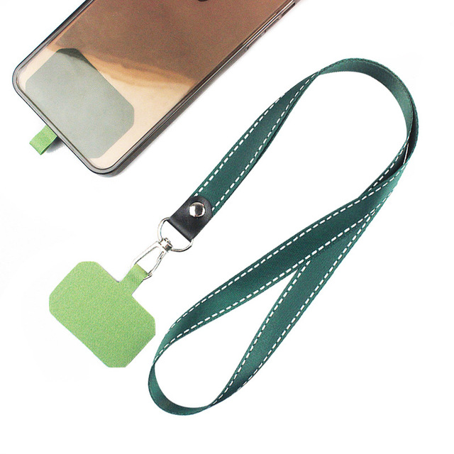 Custom Eco-Friendly Polyester Universal Anti-Loss Patch Pad Mobile Phone Case with Detachable Cellphone Neck Strap Lanyards