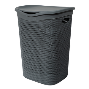Intreccio PP Dustproof Laundry <b>Bin</b> 370x395x540mm Dark <b>Grey</b> Modern Style - Product Image 1