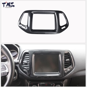 Pour Jeep Compass LHD 2017-2019, ensemble complet de garnitures intérieures en plastique noir à texture fibre de carbone pour un look amélioré - Product Image 4