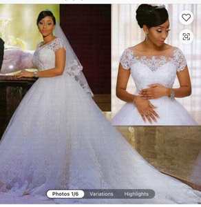 Sf1031f Cổ Điển Phi Ảo Ảnh Boho Bãi Biển Áo Cưới Đào Tạo Ngắn Tay Áo Cô Dâu Wedding Gowns Ren Bóng Gown Wedding Dresses - Product Image 1