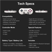 Control Inalámbrico 8BitDo SN30 Pro con Efecto Hall para Switch 2, 1, PC, Windows 10, 11, Steam Deck, Android, MacOS