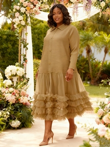 <span class=keywords><strong>Abito</strong></span> Plissettato Miyaki Elegante e alla Moda con Maniche Lunghe, Taglie Forti, Tinta Unita, per <span class=keywords><strong>Donna</strong></span>, Casual e da Festa - Product Image 2