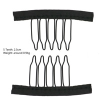 Peignes à perruque en acier inoxydable personnalisés à 3-7 dents, clips en polyester pour perruques humaines à dentelle frontale – Vente en gros
