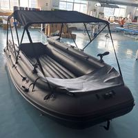 Bateau gonflable jet ski 15,4 pieds pour 8 personnes avec auvent pliable, porte-canne à pêche, support de fixation et étrier de proépaulement pour la Chine OEM ODM
