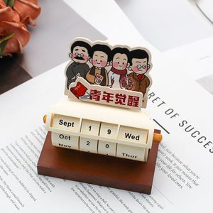 Calendrier de table en bois vintage personnalisable, durable, réglable, souvenirs promotionnels avec personnalisation du logo - Product Image 1