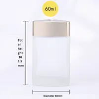 60 100 ml Gesundheitsprodukt-Flasche Kapsel-Medizin-Pulver-Tabletten-Bonbon-Spender Lebensmittelechtes Glas Mattfarbenes Rundes Glas