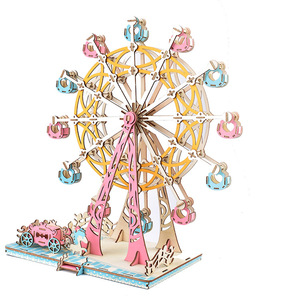 Quà Tặng Giáng Sinh Bánh Xe Đu Quay Đầy Màu Sắc Mô Hình Bằng Gỗ Đồ Chơi Trẻ Em Lắp Ráp Câu Đố 3D Vui Nhộn - Product Image 3