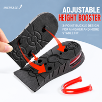 Semelles rehausseuses de hauteur 2 paires 3-9 cm, coussinets de talon amovibles à coussin d'air absorbant les chocs pour hommes et femmes