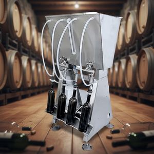 Semi Auto 4 Heads Standing Gravity Overflow Water Bottle Filler Filling Machines With Feeding <b>Pump</b> Liquid <b>Wine</b> Filling Machines - Product Image 4