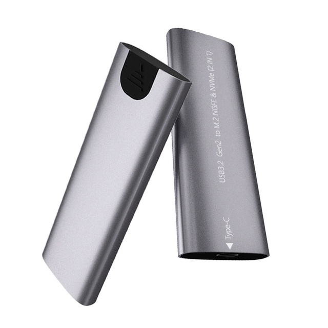 Aluminum Type-C M.2 SSD Enclosure NVME External Casing Compatible with NGFF & NVME 2230/2242/2260/2280 SSD