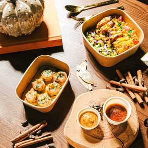 Tùy chỉnh in bán buôn đưa ra thân thiện với môi giấy kraft thực phẩm bát salad - Product Image 3