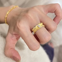 Bague Marquise Ondulée Dorée Brossée Style Rétro 2026 avec Strass Unique, Vintage et Polyvalente, pour l'Index