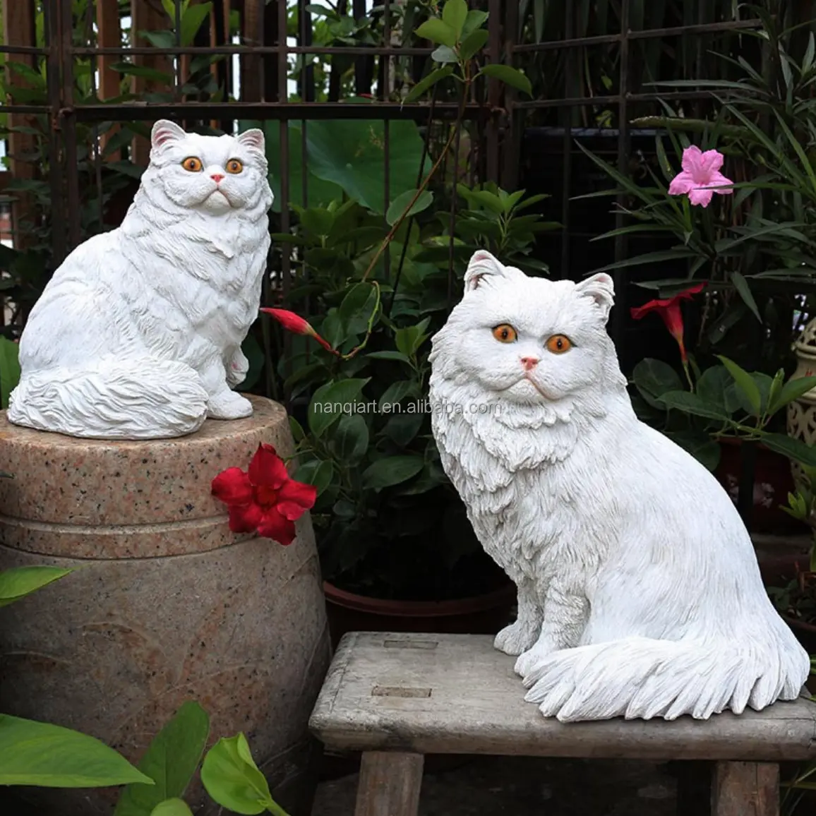 Ev avlu dekorasyon hayvan sahne yapay reçine el sanatları gerçekçi karikatür sevimli Pet kedi süs bahçe dekor heykelleri