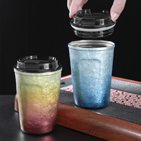 Cangkir kopi Titanium Mug termal dinding ganda cangkir kopi terisolasi dengan tutup anti bocor 480ml untuk aksesoris berkemah luar ruangan
