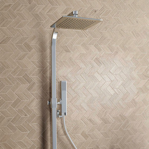 Mosaïque de carreaux rectifiés mats Malmo Light Herringbone 27x30 cm - Product Image 5