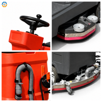 Machine de nettoyage à double brosse ROD Efficient Ride-On 700mm 1030mm pour entrepôts et aéroports