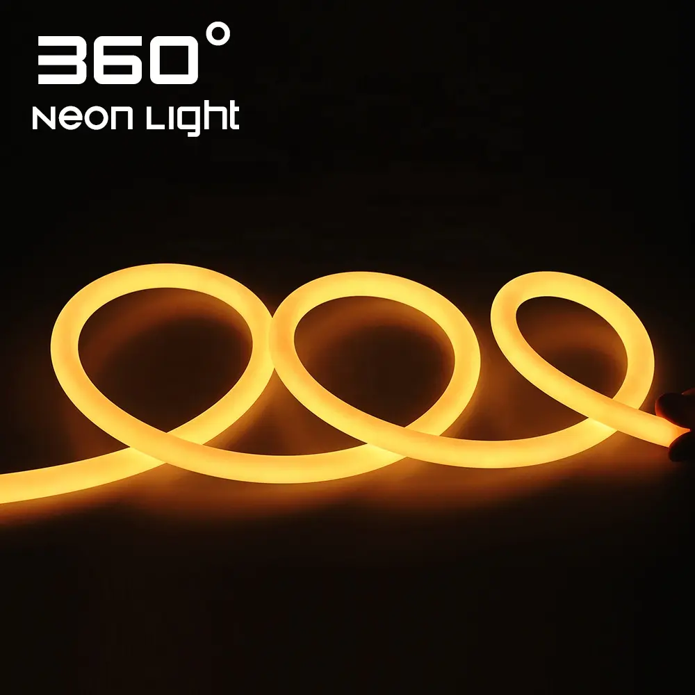 360 Degree Silicone LED Neon Light IP67 Waterproof Round Tube Rope Custom Flexible Strip Neon Light