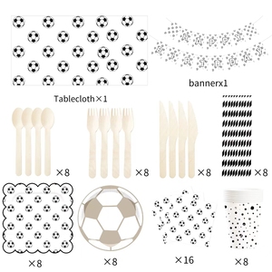 DAMAI - Vajilla Desechable para Fiestas Deportivas, Platos y Servilletas con Diseño de Balón de Fútbol, Decoración para Fiestas de Cumpleaños - Product Image 5
