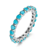 BAROLI 925 Sterling Silver turquoise Zircon Rings stone for Women 18k gold plated rings non tarnish
