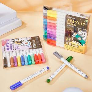 12 colori fai da te Design semplice impermeabile pennarello acrilico Set di 6mm larghezza scrittura Logo personalizzato studenti scritta arte marcatore permanente - Product Image 4