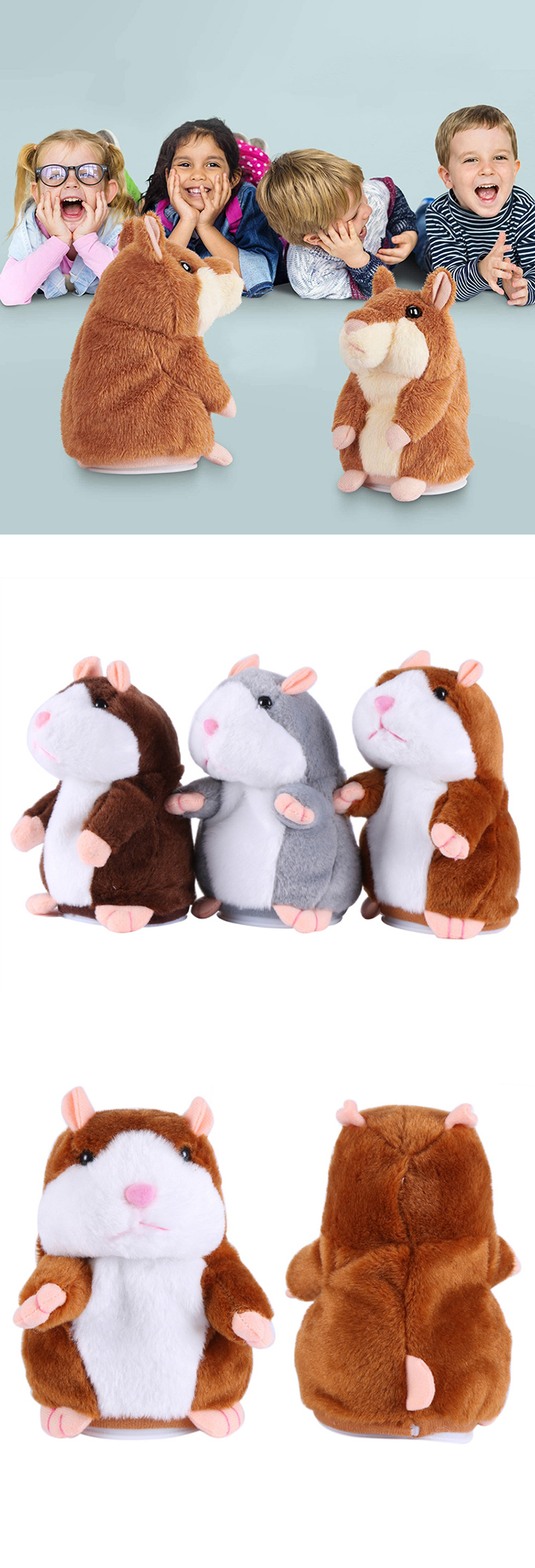 new hot selling latest christmas talking toys talking hamster plush toy plush singing christmas toys