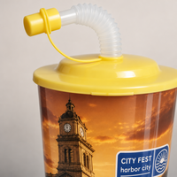 Top Vente Personnalisable En Plastique Drinkware avec Paille Conception Personnalisée Tasse pour Boissons