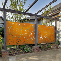 Paneles de Cercado de Acero Corten Cortados con Láser, Estilo Moderno Australiano, Biombos Decorativos para Exteriores, Separadores de Jardín de Acero Rústico