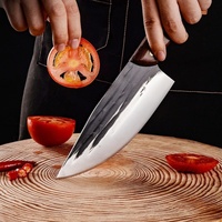 Couteau à désosser en acier inoxydable de haute qualité avec manche en bois, outil de coupe double usage tranchant pour la viande, usage domestique, couteau de chef