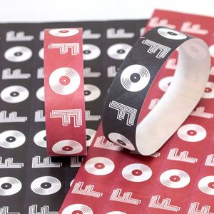 Pulsera de Papel Promocional de Color Sólido Imprimible, Resistente a Desgarros, Pulseras de Papel Impermeables con Logotipo Personalizado - Product Image 2