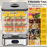 Wallepac 8-Tray Commerciële 400W Elektrische Stille Kleine Droger Fruit Groente Industriële Beef Jerky Droogapparaat 110V/220V