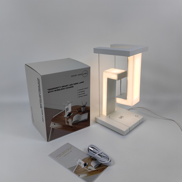 Creative Gift Modern Plug-In LED Floating Ambient Fast Wireless Charging Touch Dimmable ABS Table Bedside Lamp Night Light
