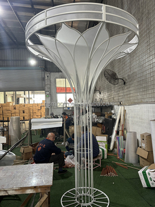 Mịn Lớn Vòng Trắng Wedding Mandap Sân Khấu Trụ Cột Hoa Đứng <span class=keywords><strong>Backdrop</strong></span> Vàng Kim Loại Vòm Đám Cưới <span class=keywords><strong>Backdrop</strong></span> - Product Image 3