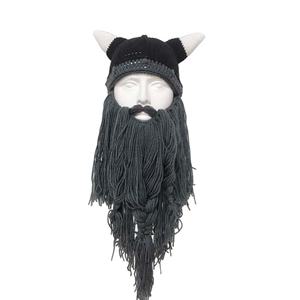 Yihaoyi - Gorro Vikingo Europeo Americano con Barba, Gorro de Punto Trenzado Hecho a Mano, Único, para <span class=keywords><strong>Halloween</strong></span>, Navidad, Unisex - Product Image 4