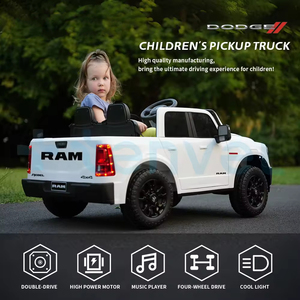 Voiture de police sous licence 2025 RAM 2500 REBEL 2 sièges pour enfants âgés de 3 à 8 ans pour conduire des voitures électriques 24V pour enfants camionnette - Product Image 4