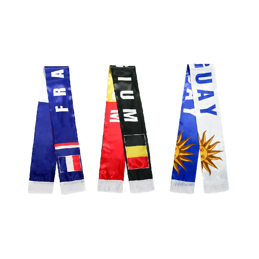 לוגו מותאם אישית כדורגל אוהדי כדורגל צעיפים דגל העולם הלאומי מטפחת דגל עבור אירועי ספורט