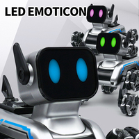 Perro Mascota Electrónico de Control Remoto de Alta Velocidad con Ocho Ruedas, Perro Robot Inteligente Controlado por RC con IA, Juguete Educativo