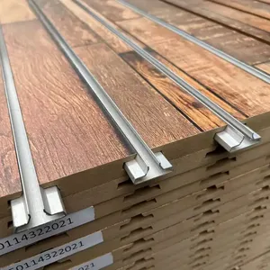 Panel Display Dinding Slatwall Melamin MDF Berlubang 4*8FT 18mm HiKUYA Grosir Kustom untuk Interior - Product Image 2